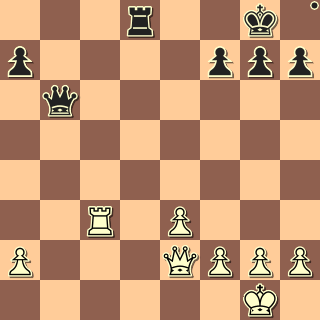 FEN 3r2k1/p4ppp/1q6/8/8/2R1P3/P3QPPP/6K1 b - - 0 29